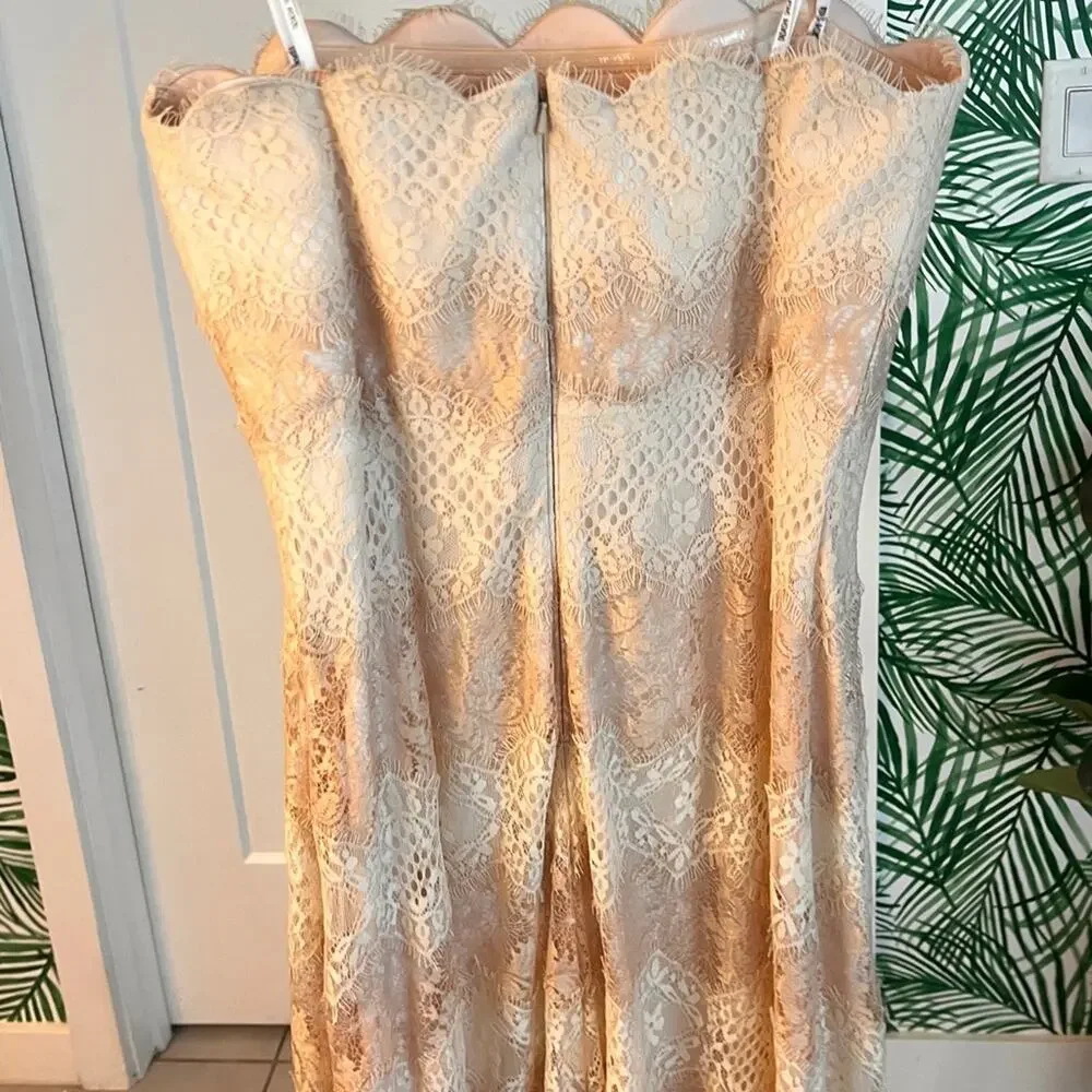 Tadashi Shoji Cream Lace Maxi Dress - Picture 6 of 10